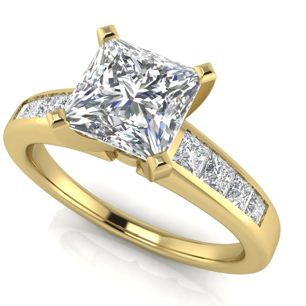Elegant Channel-Set Accent Engagement Ring