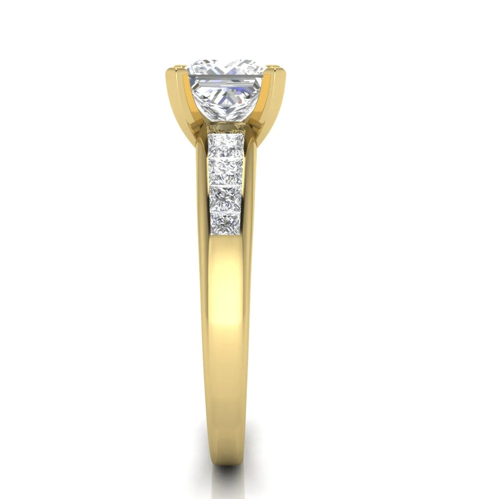 Elegant Channel-Set Accent Engagement Ring