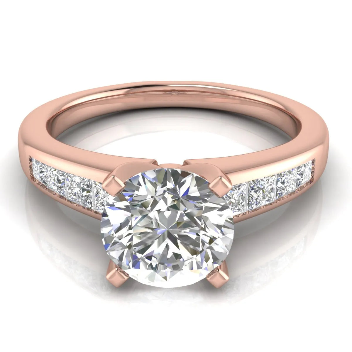 Elegant Channel-Set Accent Engagement Ring