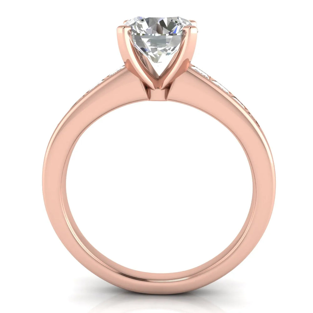 Elegant Channel-Set Accent Engagement Ring