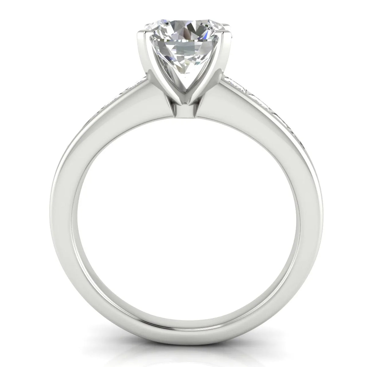 Elegant Channel-Set Accent Engagement Ring