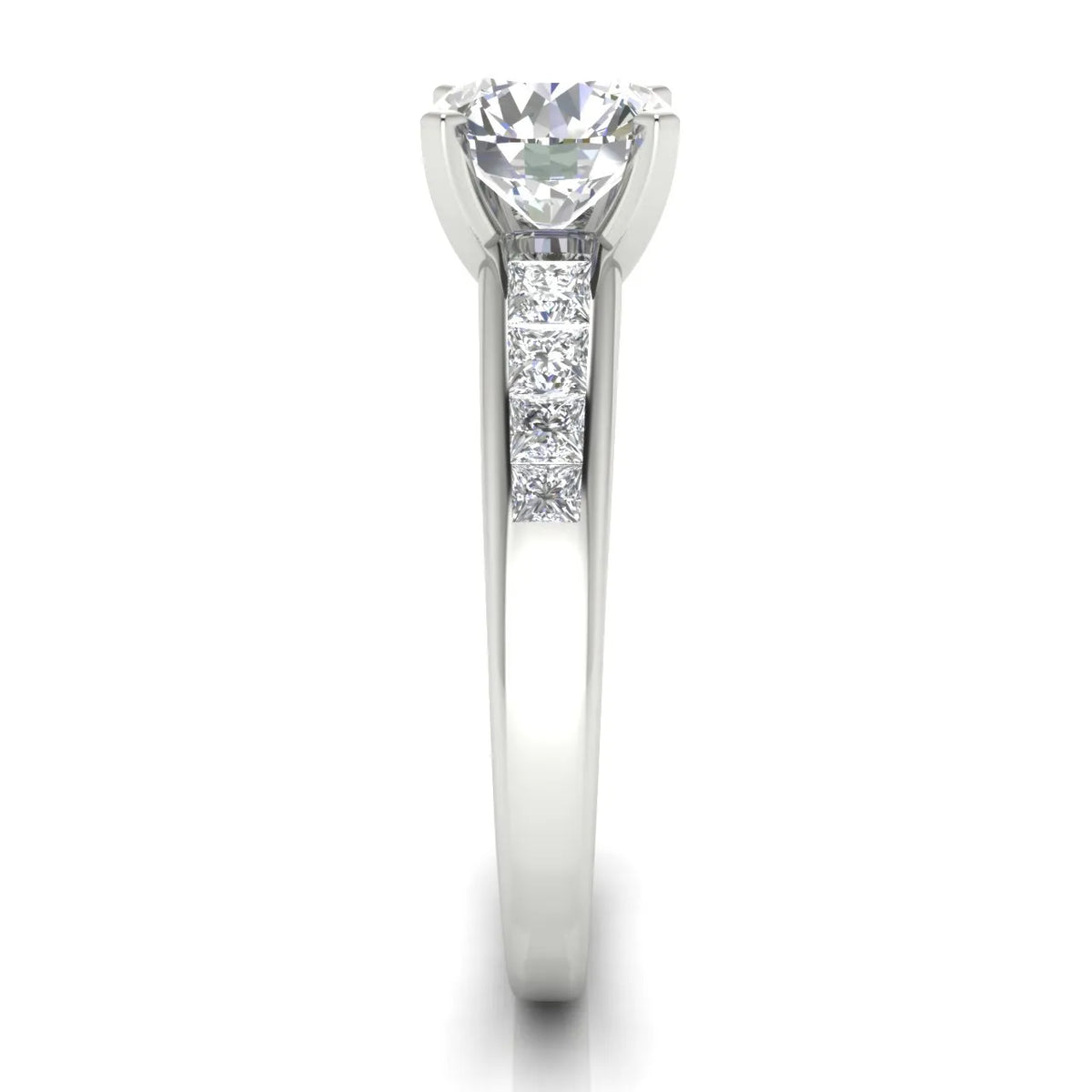 Elegant Channel-Set Accent Engagement Ring
