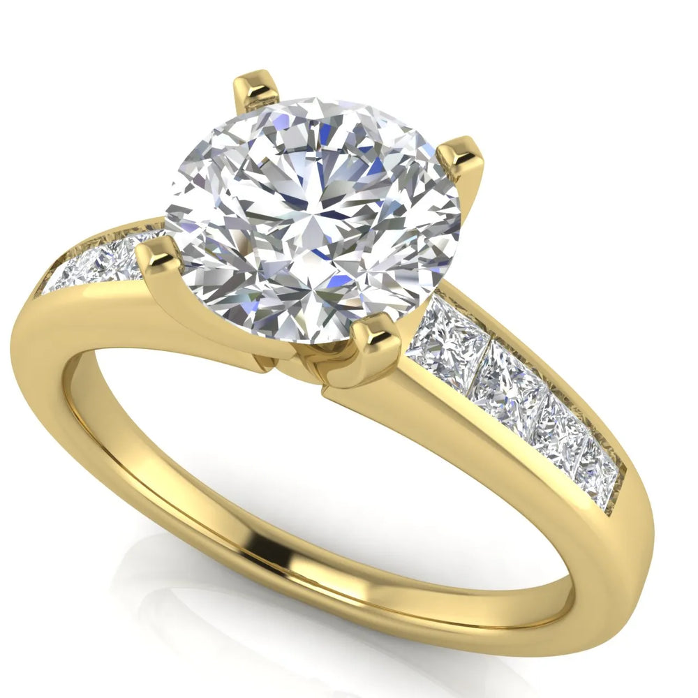 Elegant Channel-Set Accent Engagement Ring