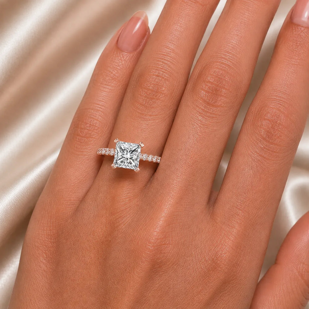 Classic Pavé Accent Engagement Ring