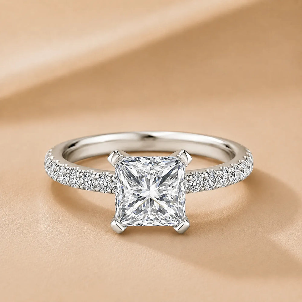 Classic Pavé Accent Engagement Ring