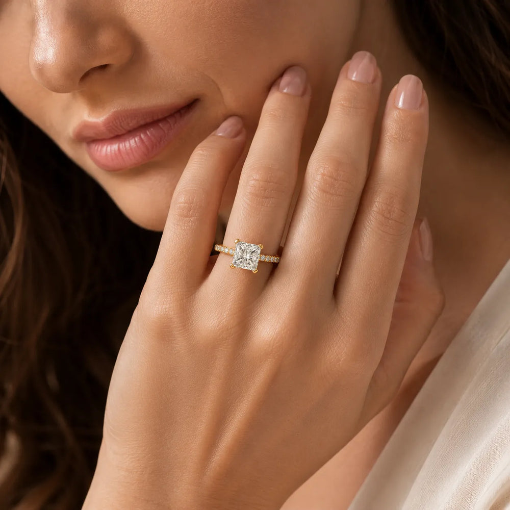 Classic Pavé Accent Engagement Ring