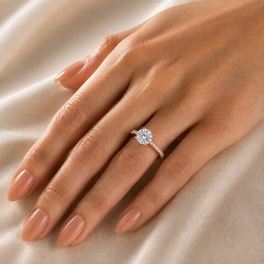 Classic Pavé Accent Engagement Ring