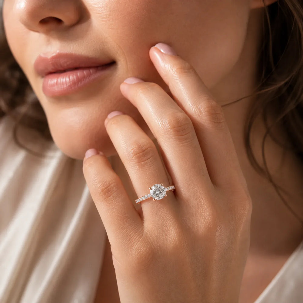 Classic Pavé Accent Engagement Ring