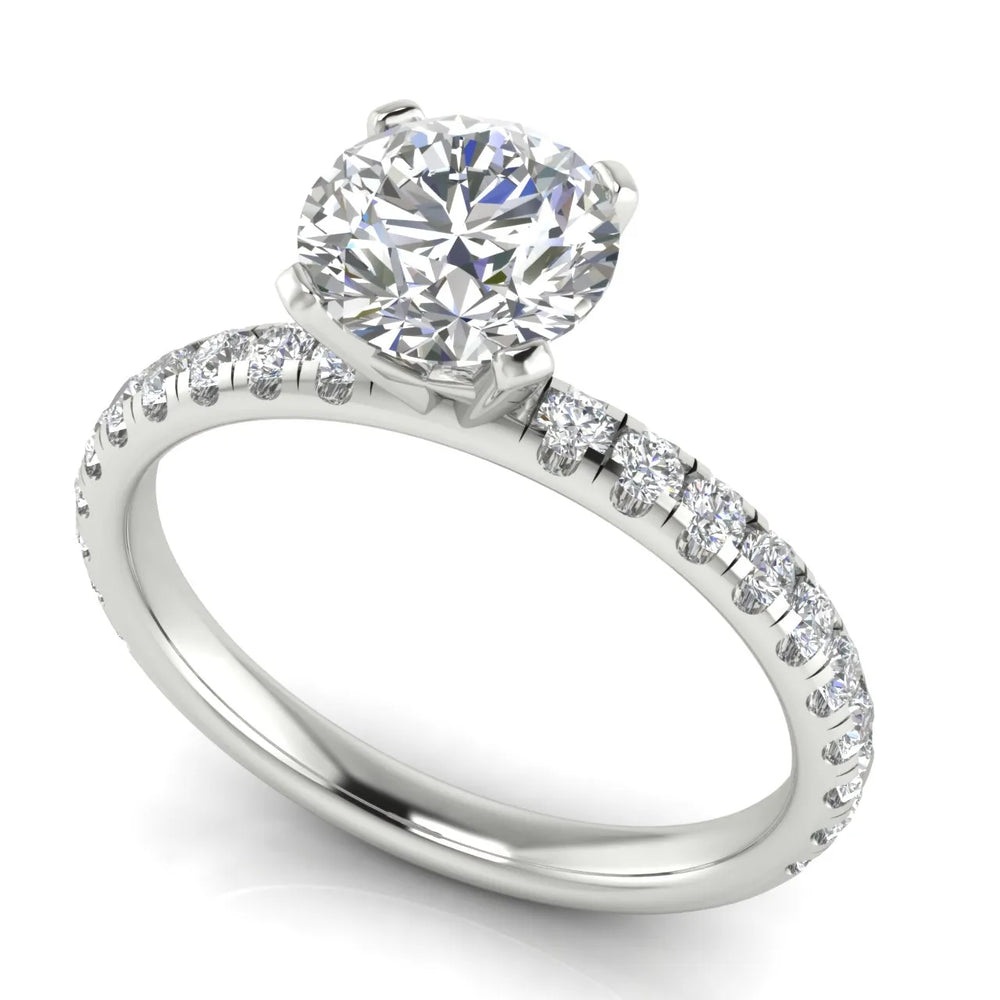 Classic Pavé Accent Engagement Ring