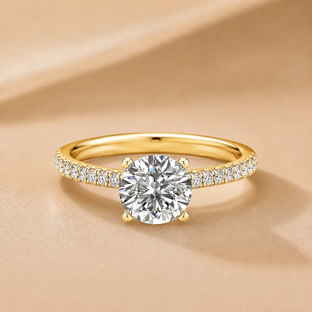 Classic Pavé Accent Engagement Ring