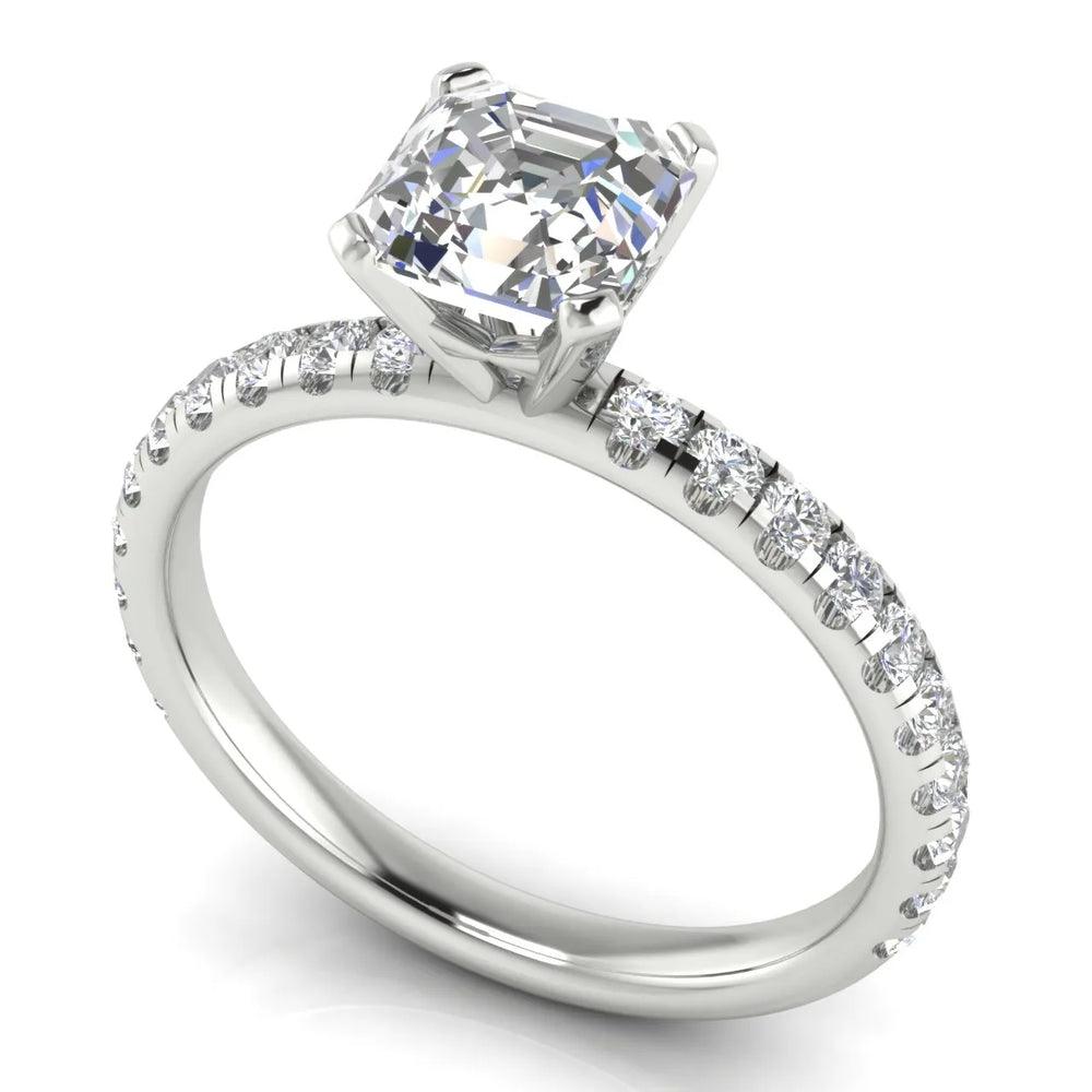 Classic Pavé Accent Engagement Ring