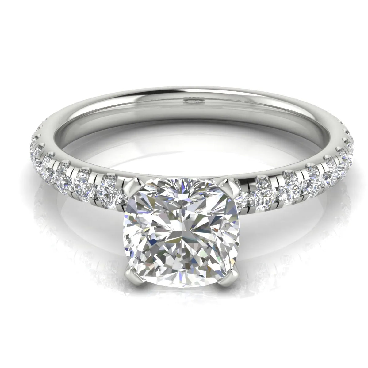 Classic Pavé Accent Engagement Ring