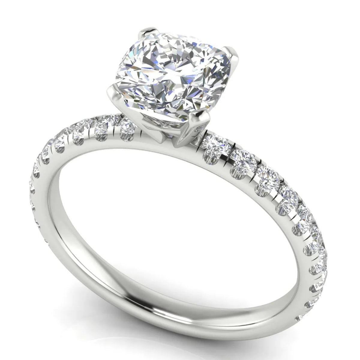 Classic Pavé Accent Engagement Ring