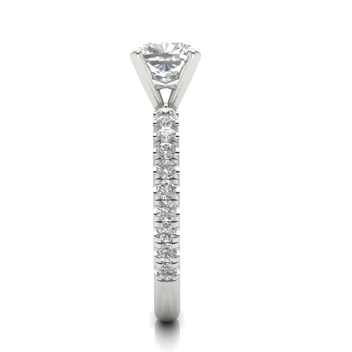 Classic Pavé Accent Engagement Ring