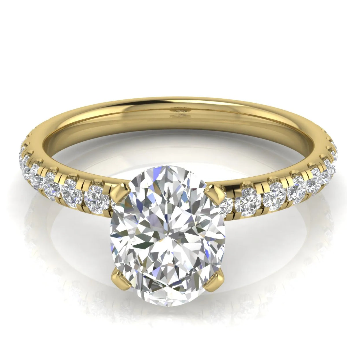 Classic Pavé Accent Engagement Ring