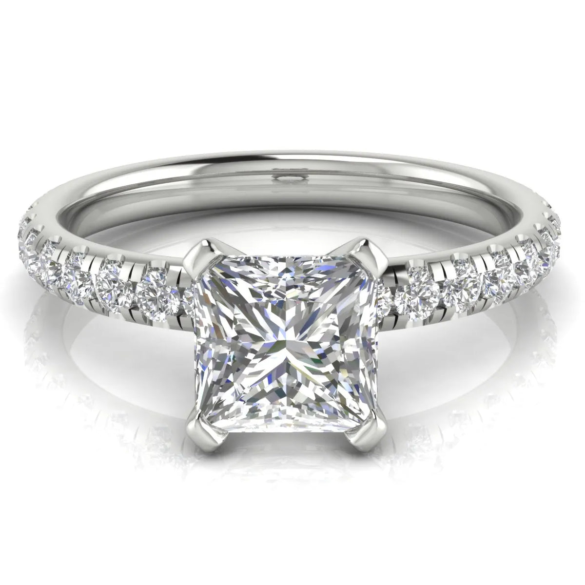 Classic Pavé Accent Engagement Ring