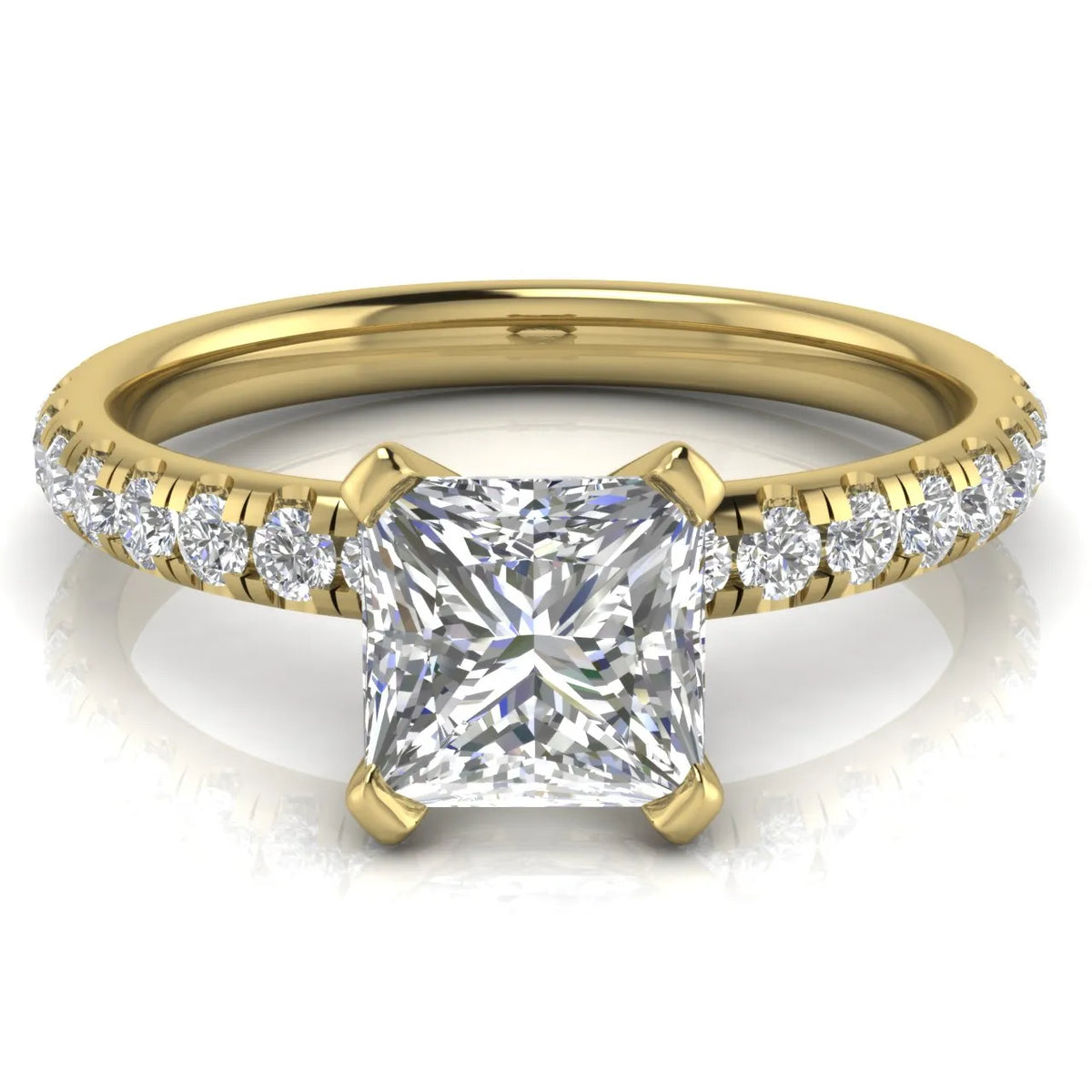 Classic Pavé Accent Engagement Ring