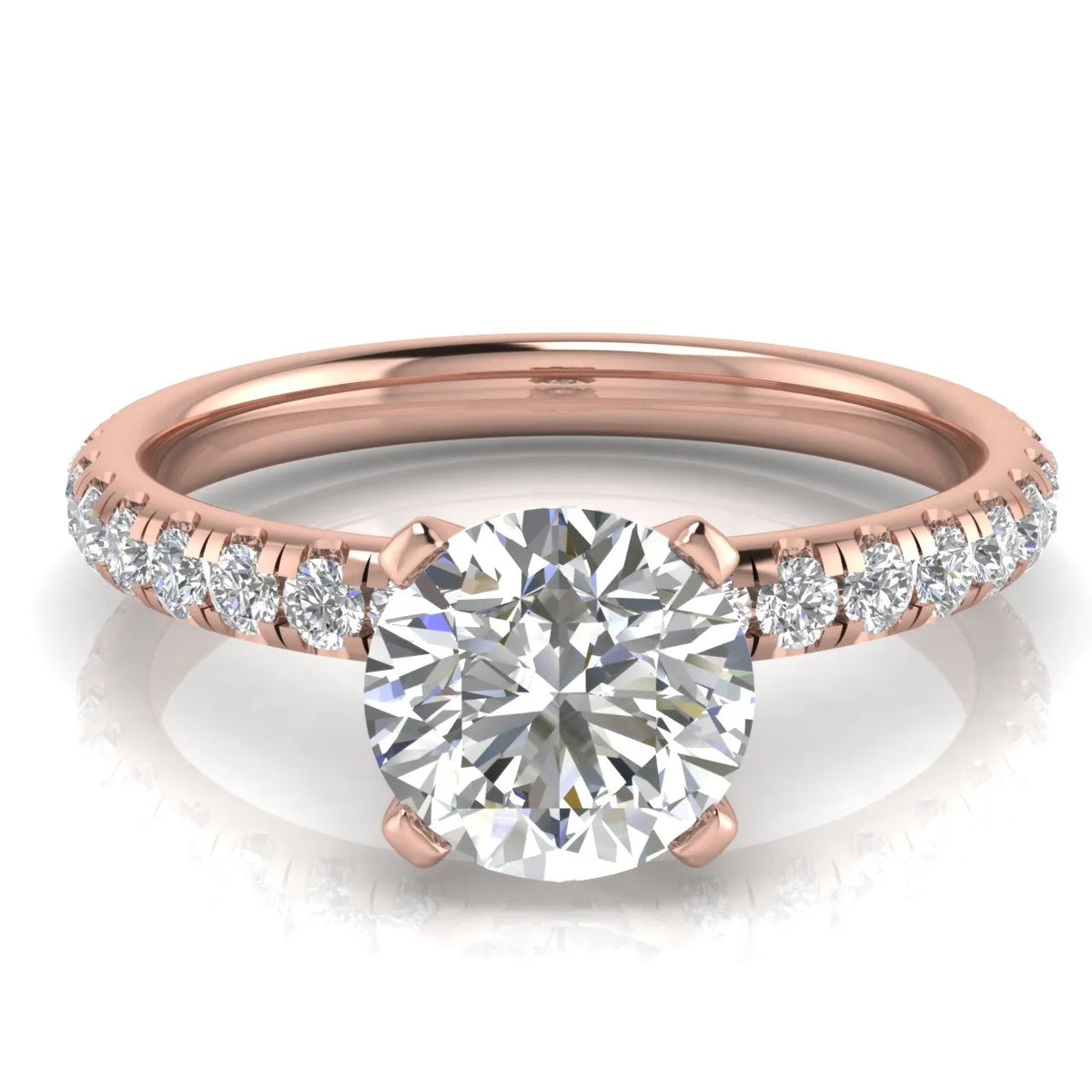 Classic Pavé Accent Engagement Ring