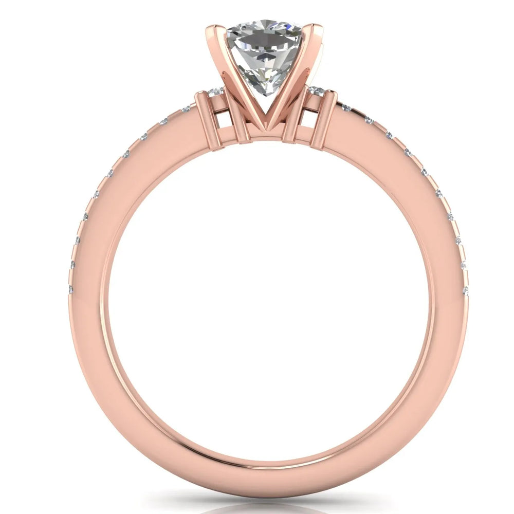 Classic Pavé Accent Solitaire Ring