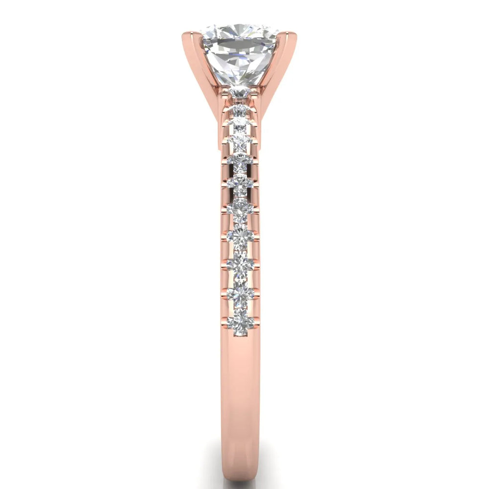 Classic Pavé Accent Solitaire Ring