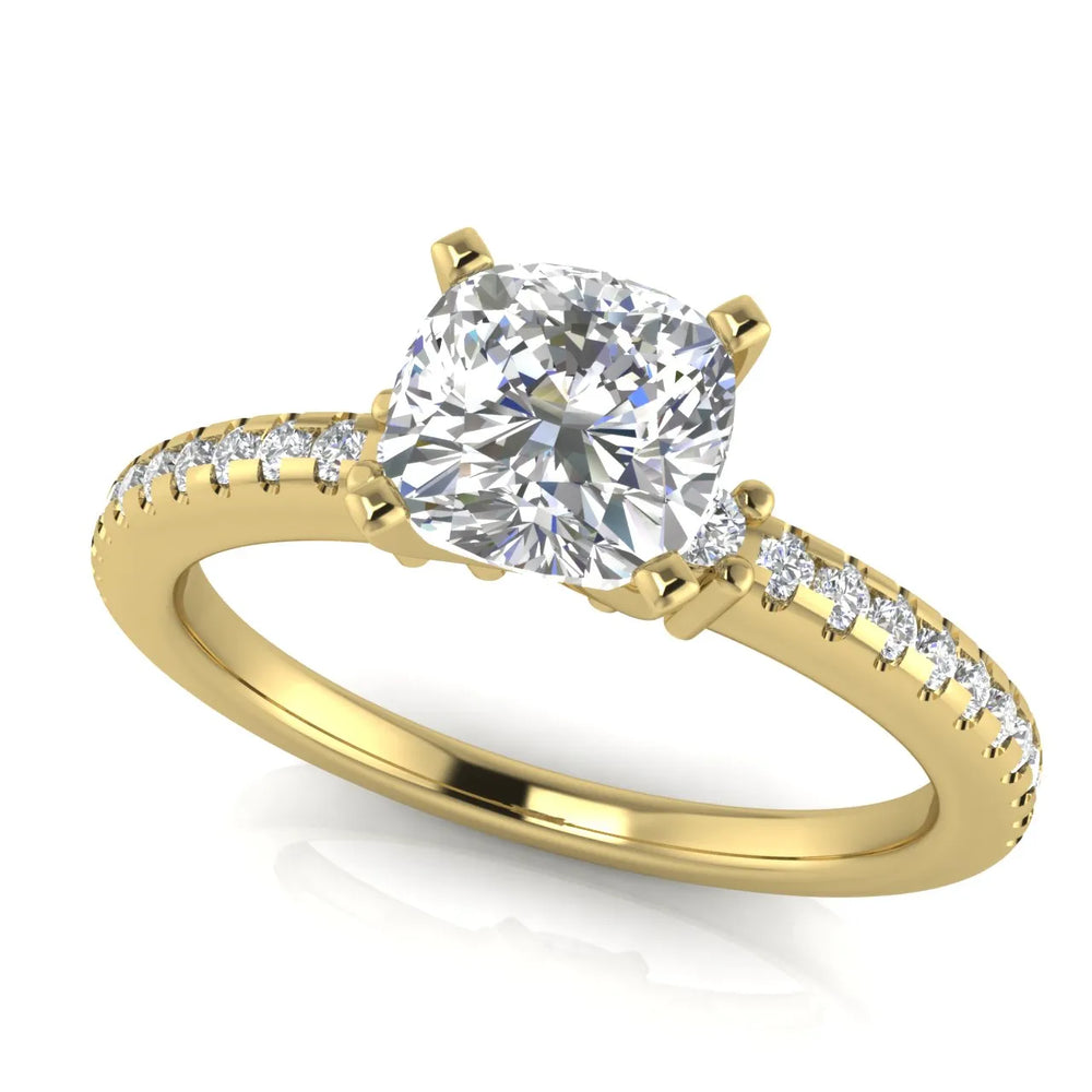 Classic Pavé Accent Solitaire Ring