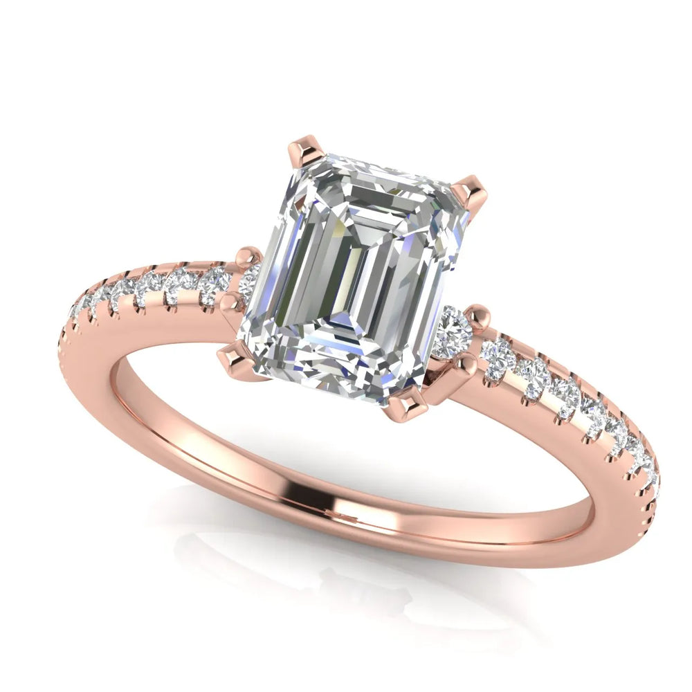 Classic Pavé Accent Solitaire Ring