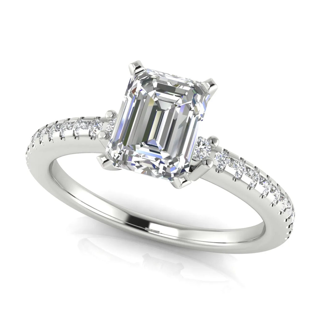 Classic Pavé Accent Solitaire Ring
