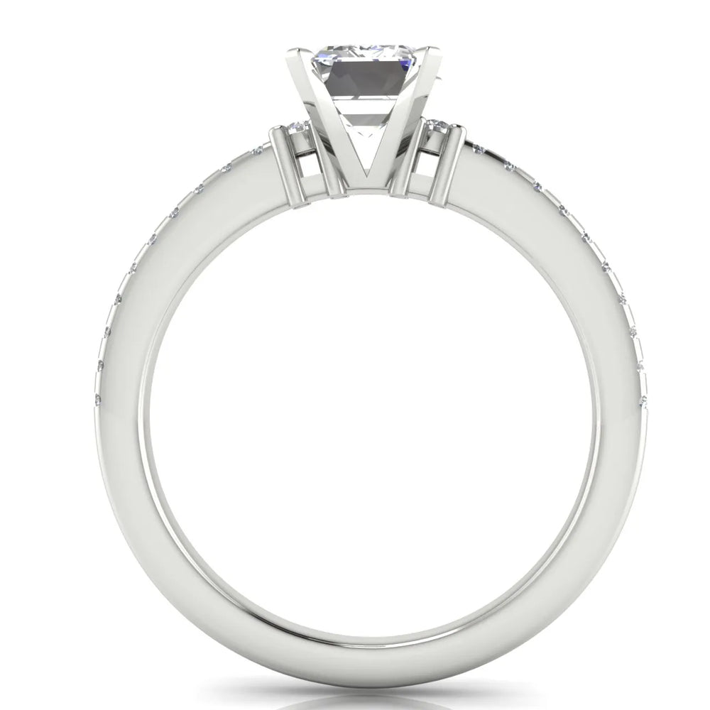 Classic Pavé Accent Solitaire Ring