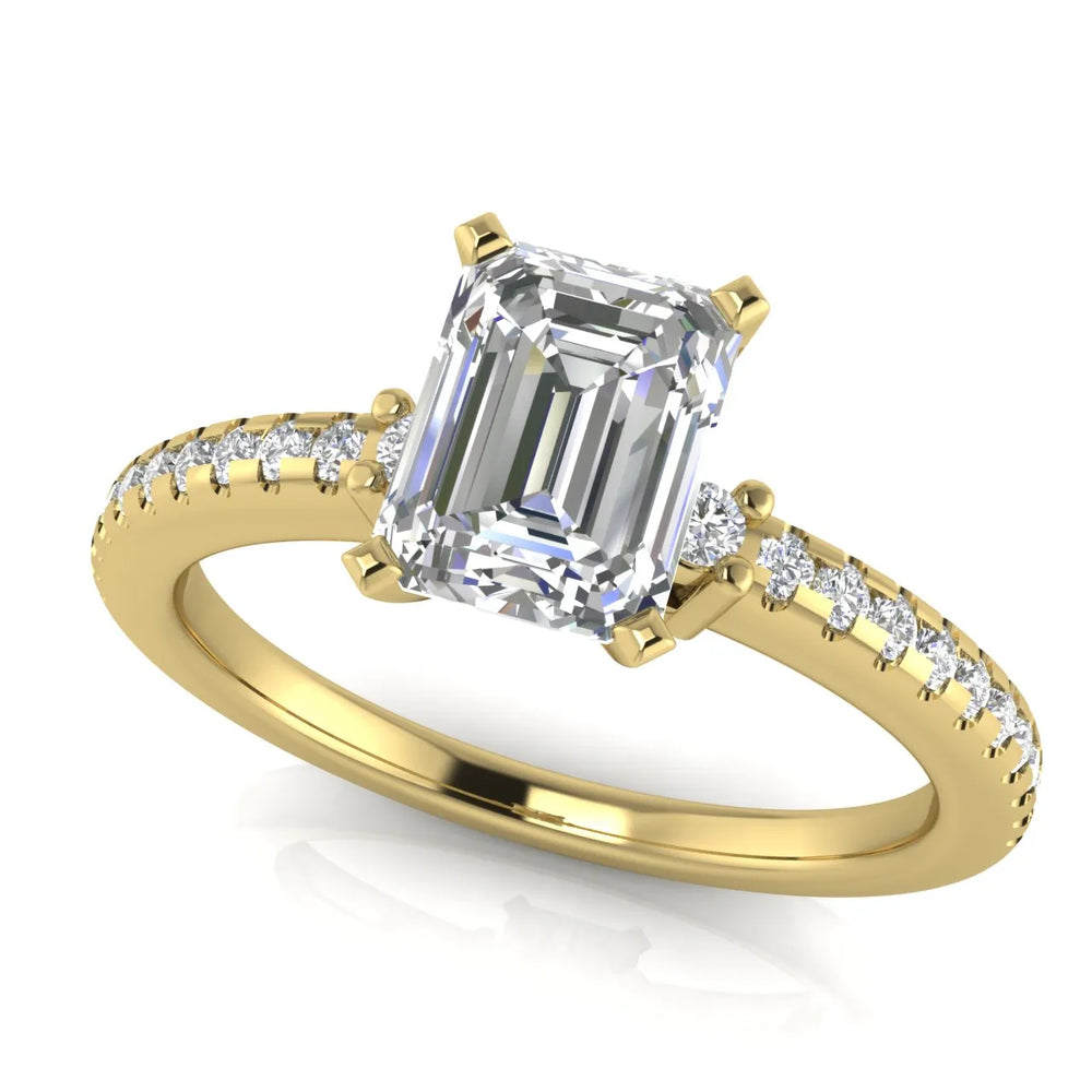 Classic Pavé Accent Solitaire Ring