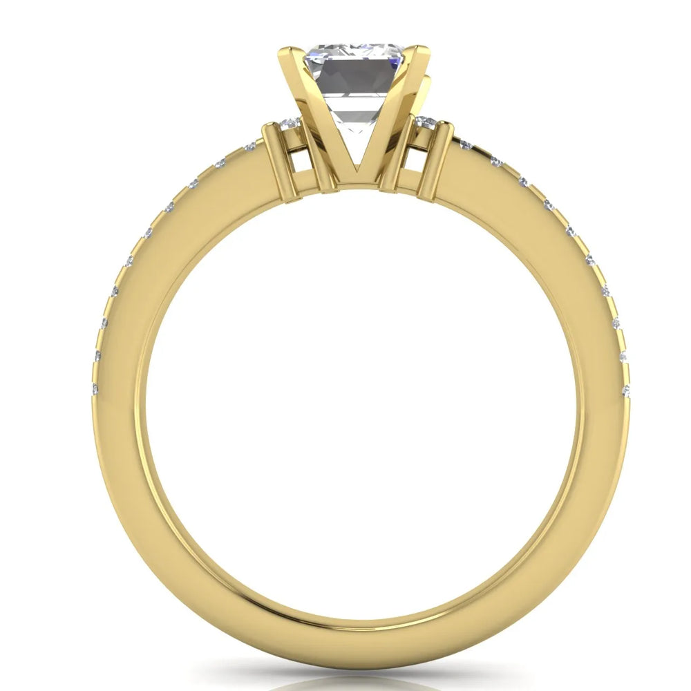 Classic Pavé Accent Solitaire Ring