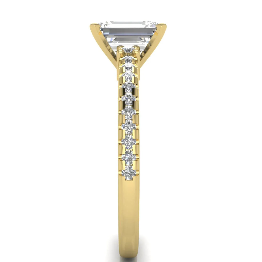 Classic Pavé Accent Solitaire Ring