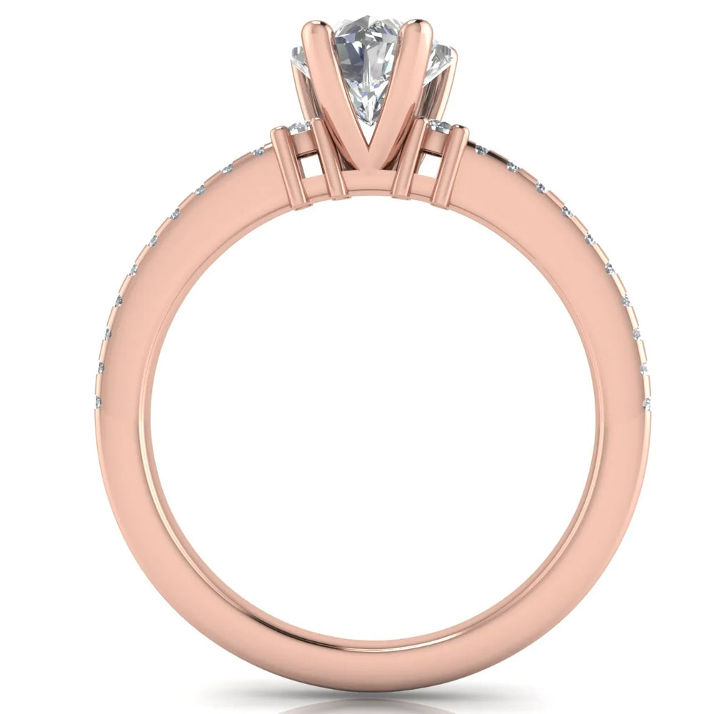 Classic Pavé Accent Solitaire Ring