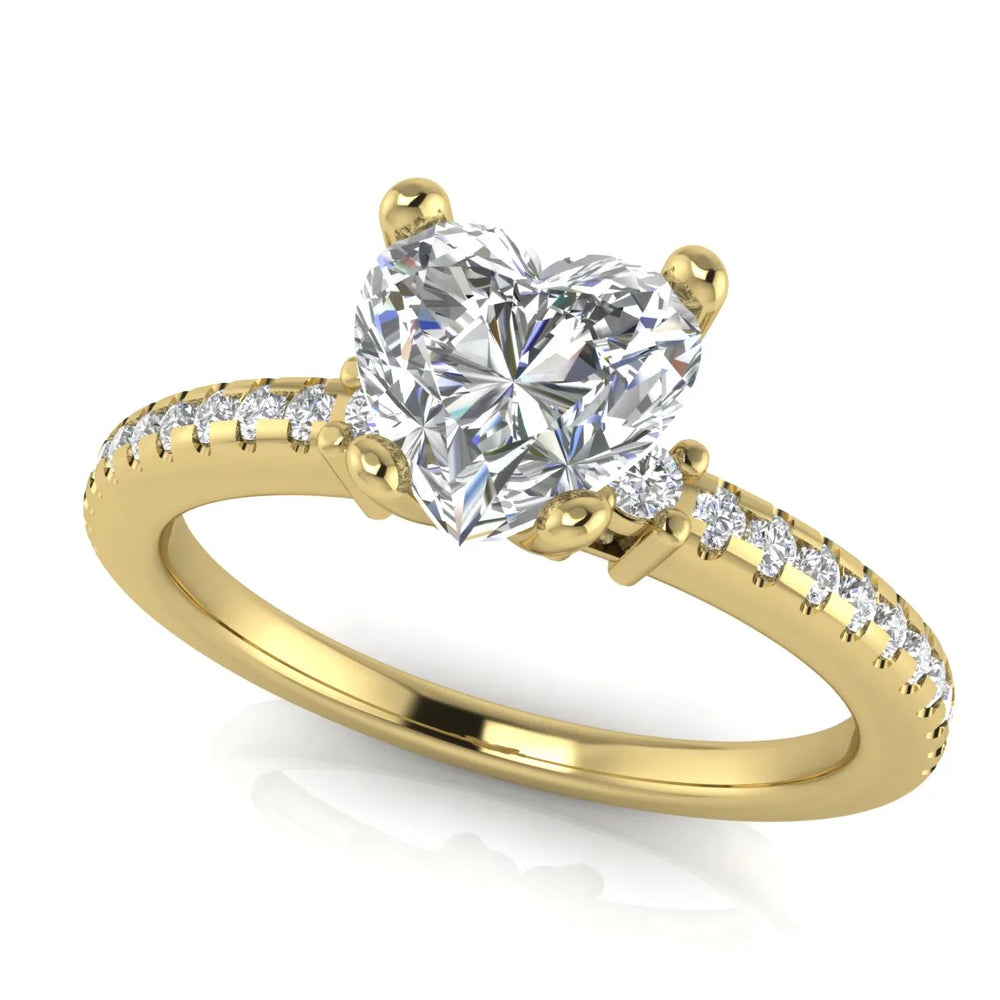 Classic Pavé Accent Solitaire Ring