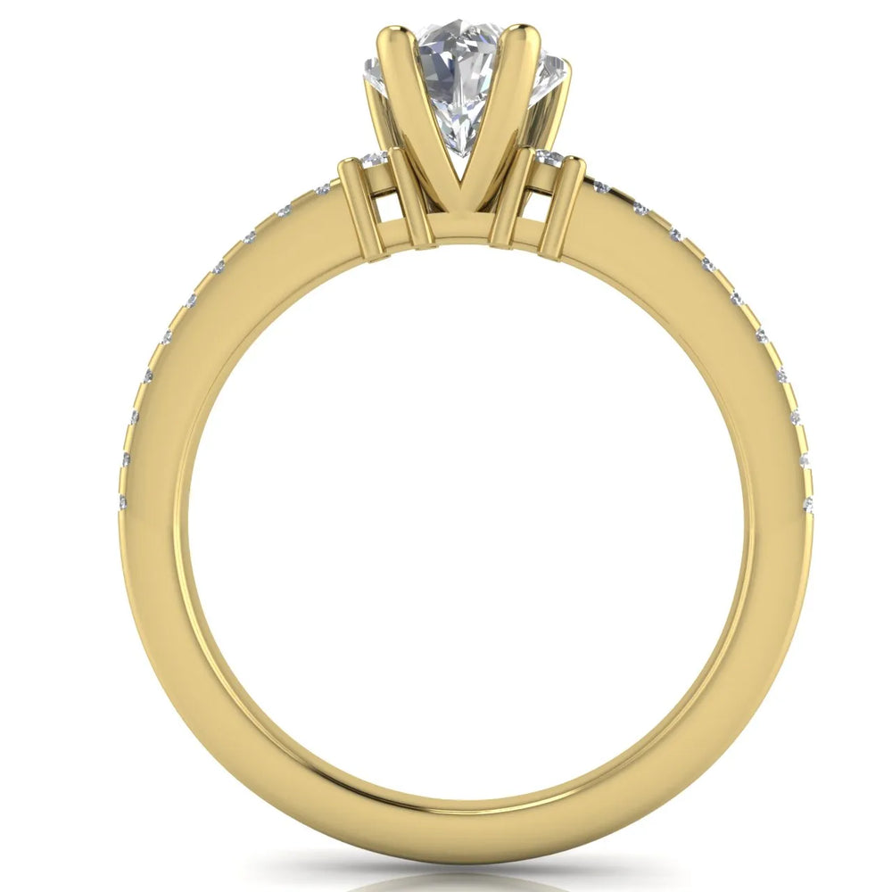 Classic Pavé Accent Solitaire Ring
