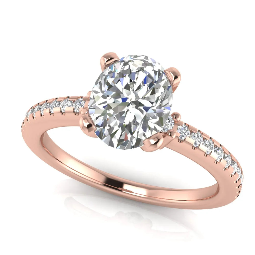 Classic Pavé Accent Solitaire Ring