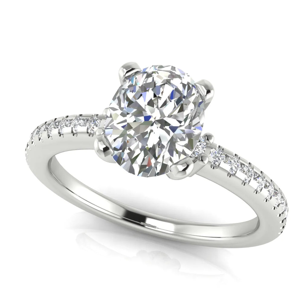 Classic Pavé Accent Solitaire Ring