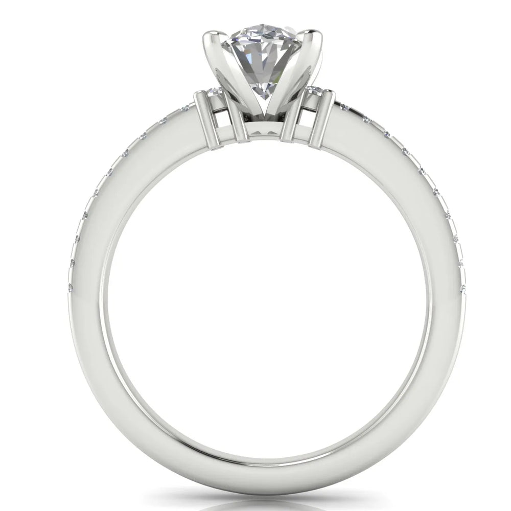 Classic Pavé Accent Solitaire Ring