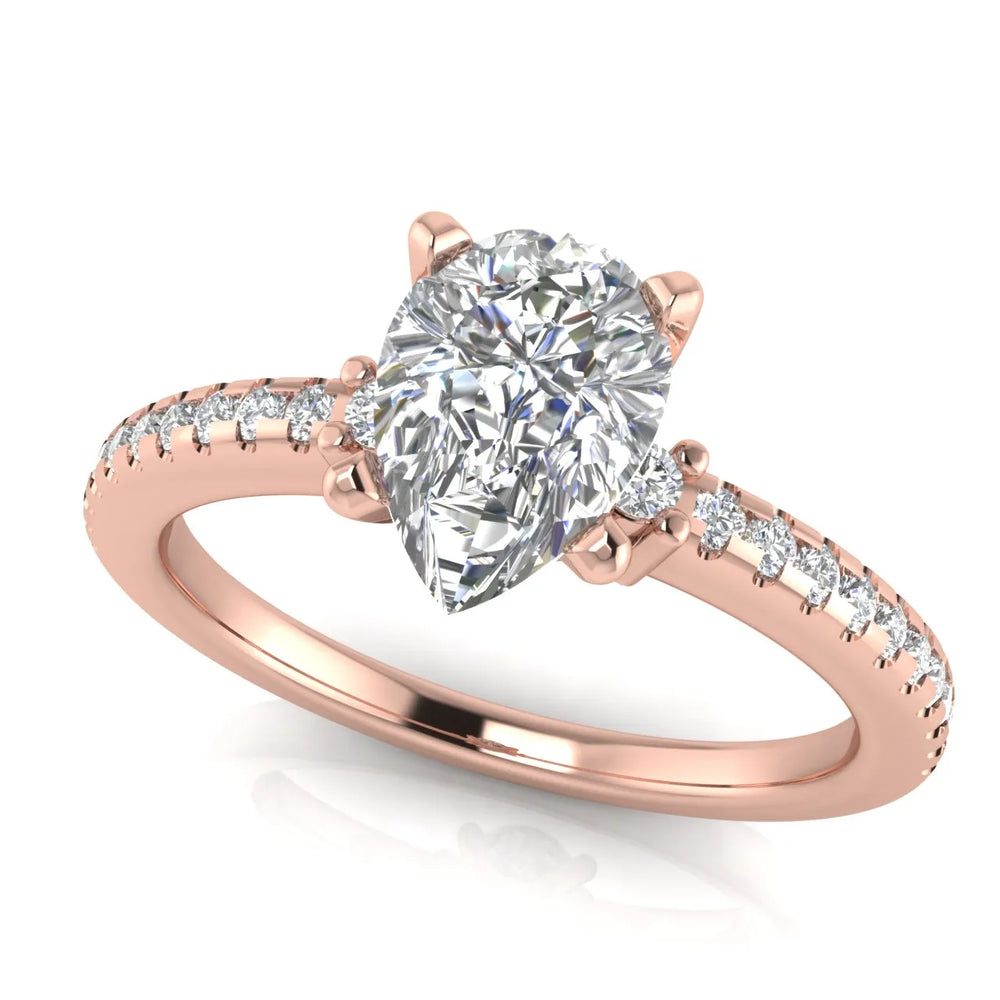 Classic Pavé Accent Solitaire Ring