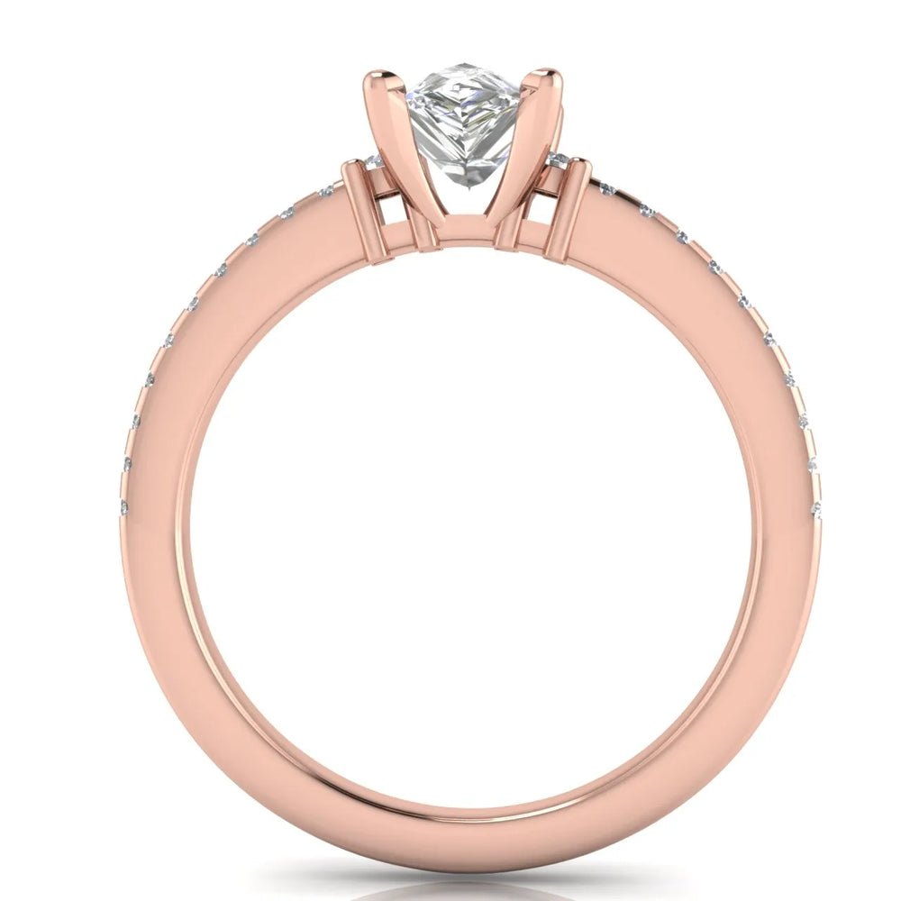Classic Pavé Accent Solitaire Ring