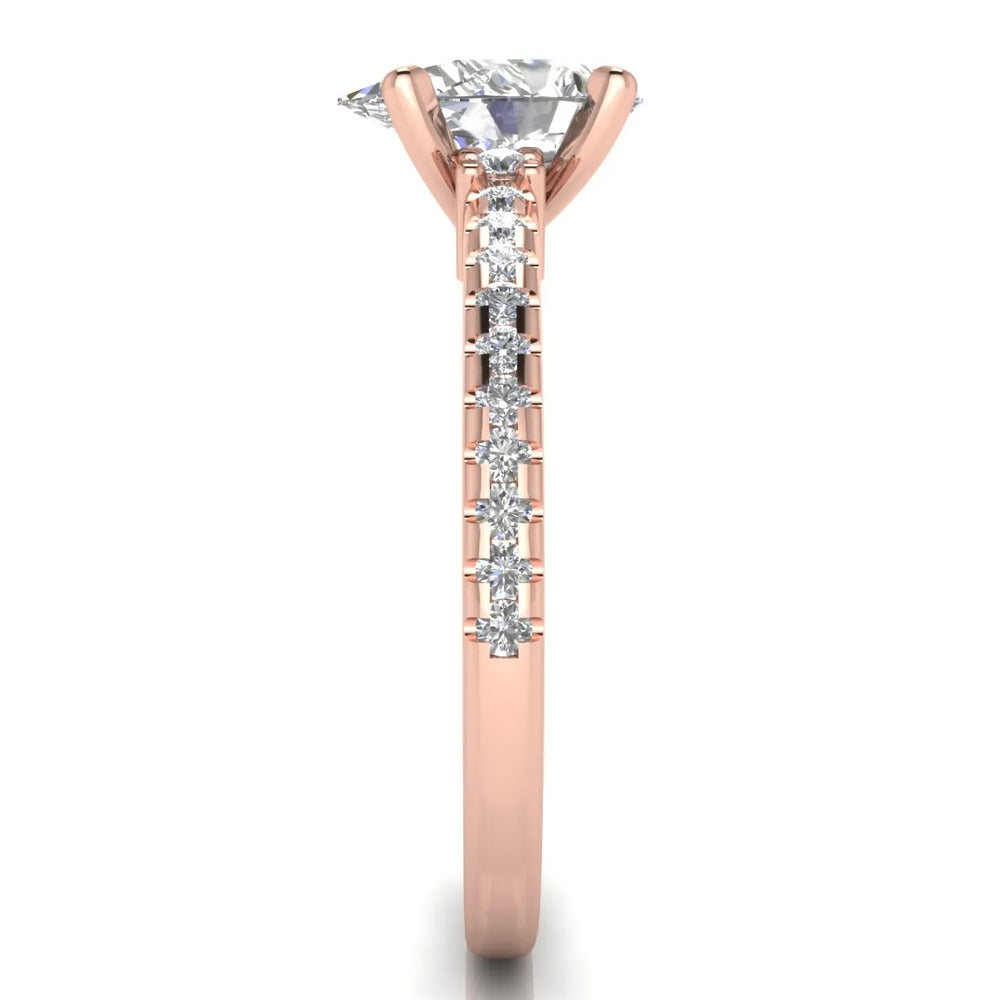 Classic Pavé Accent Solitaire Ring