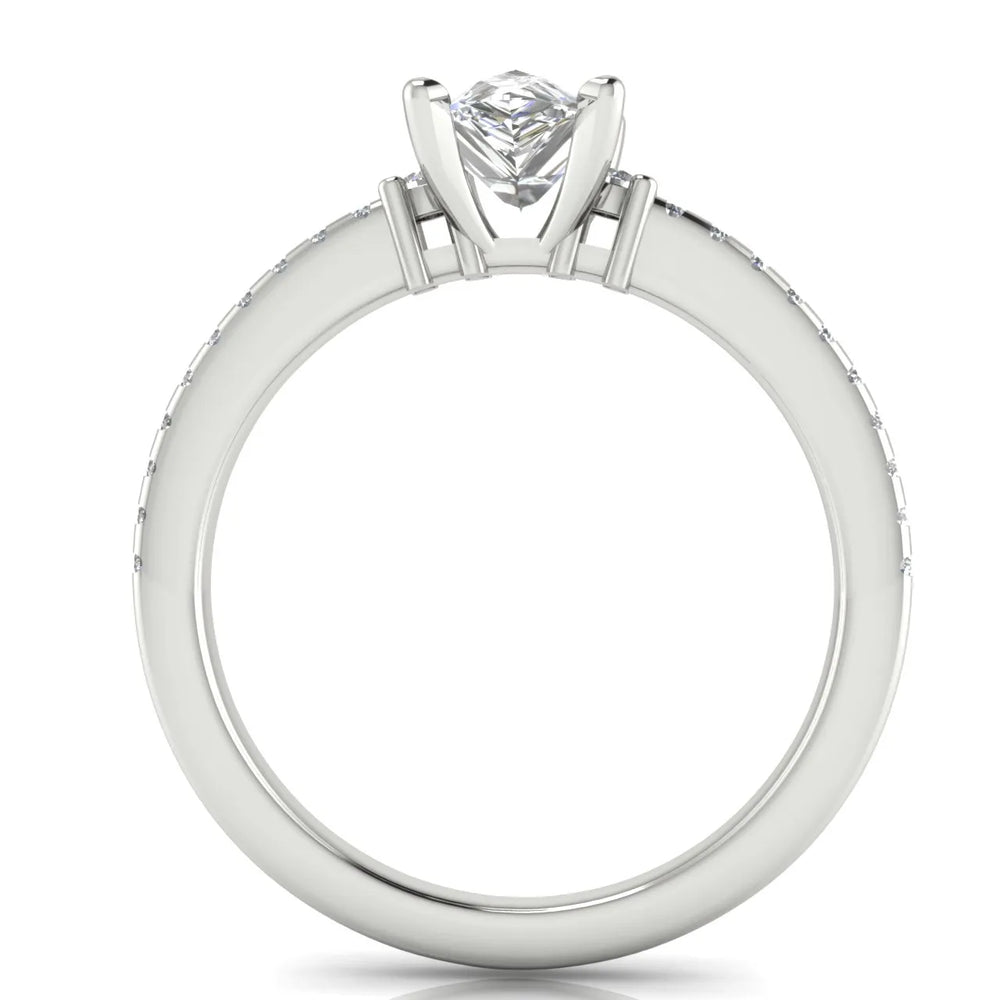 Classic Pavé Accent Solitaire Ring