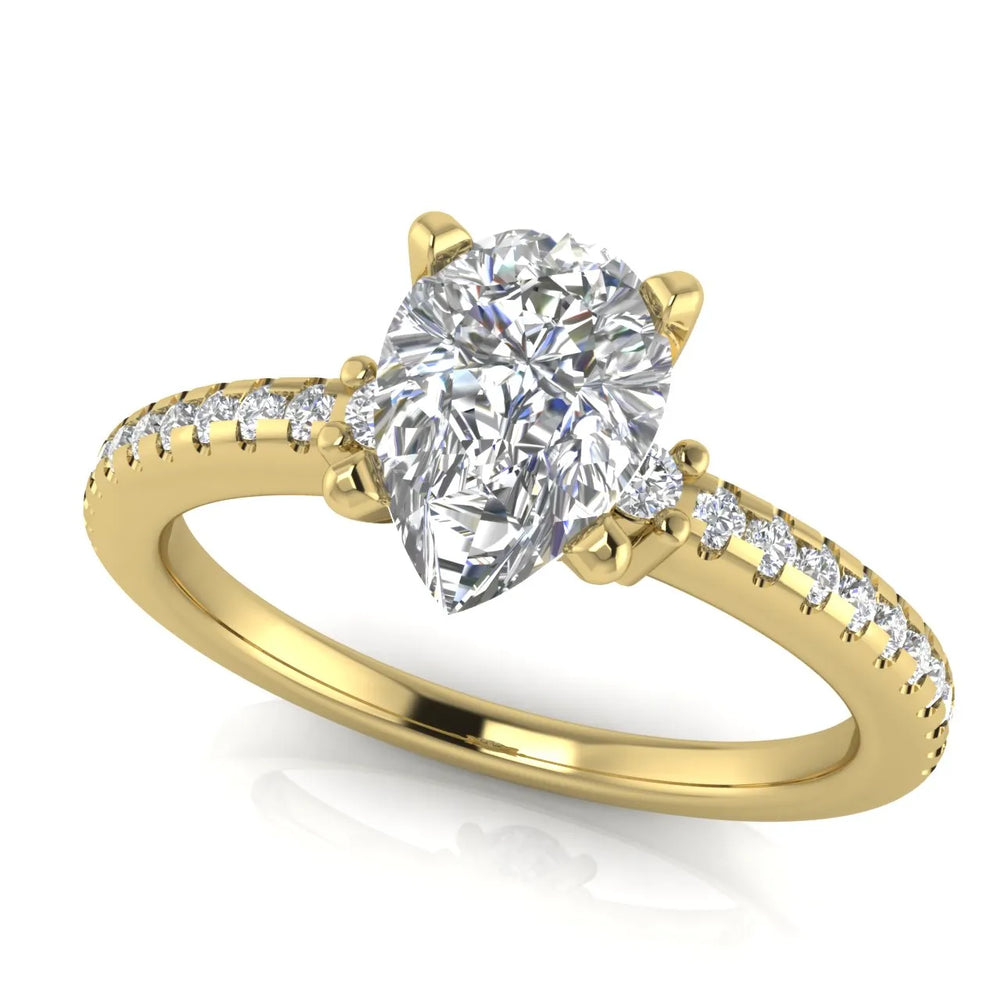 Classic Pavé Accent Solitaire Ring