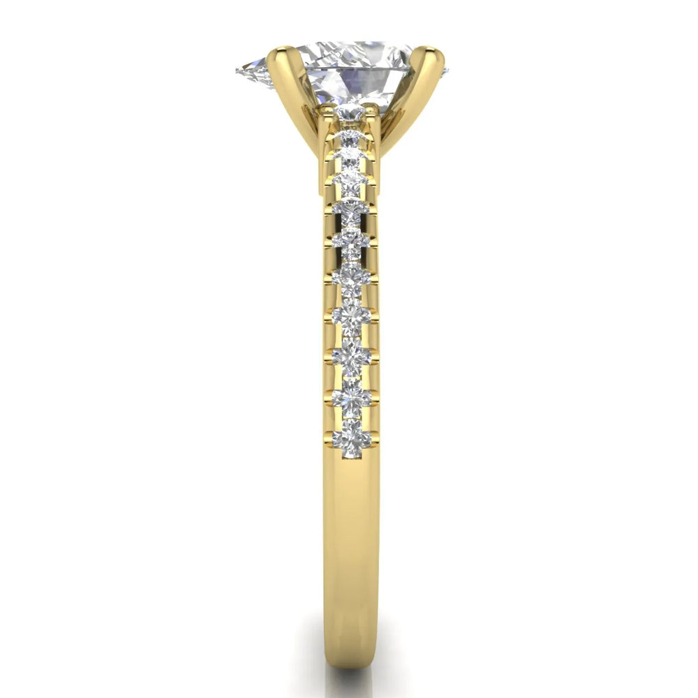 Classic Pavé Accent Solitaire Ring