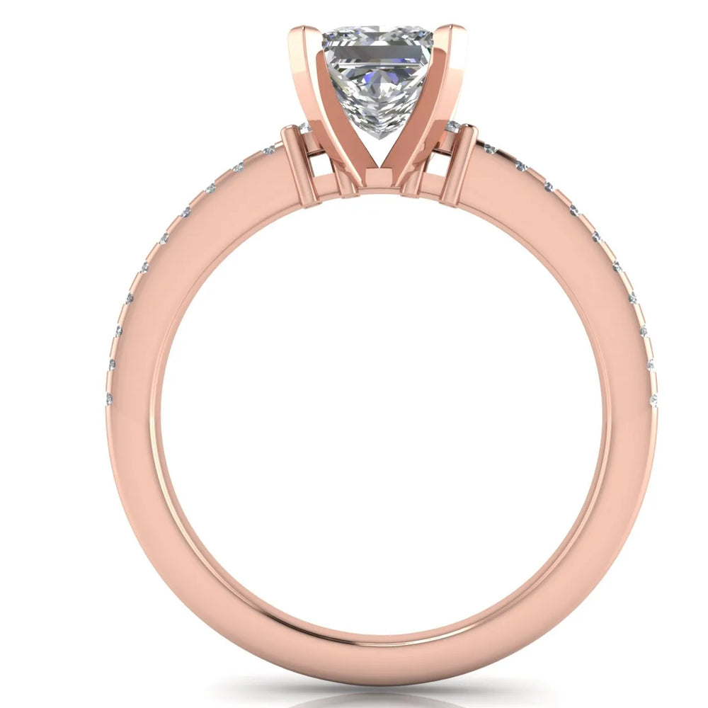 Classic Pavé Accent Solitaire Ring