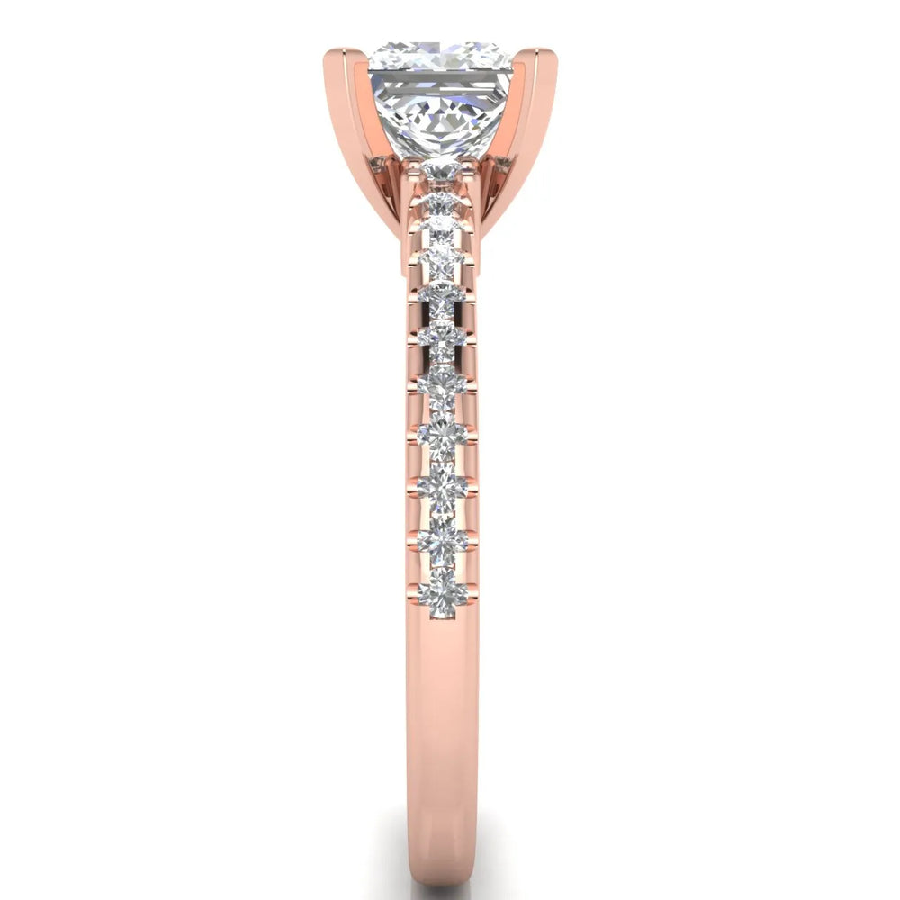 Classic Pavé Accent Solitaire Ring