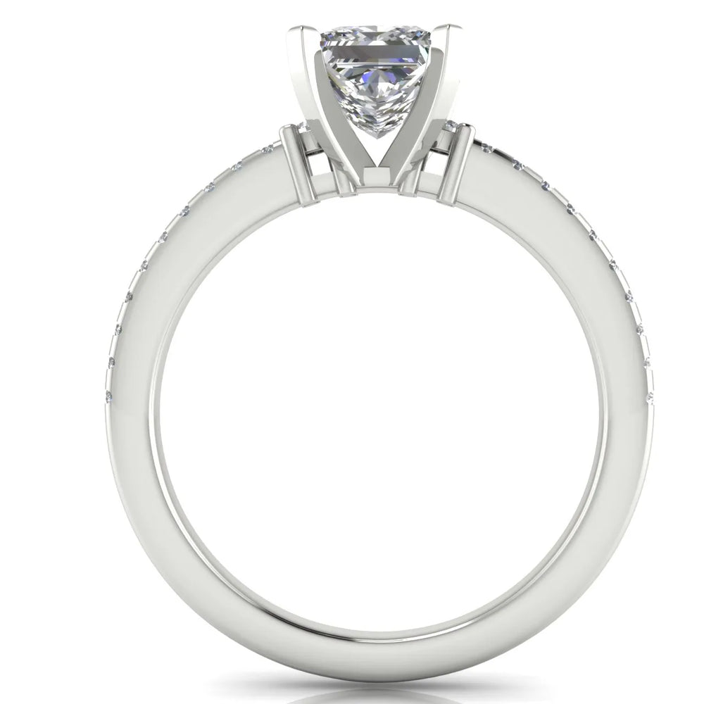Classic Pavé Accent Solitaire Ring