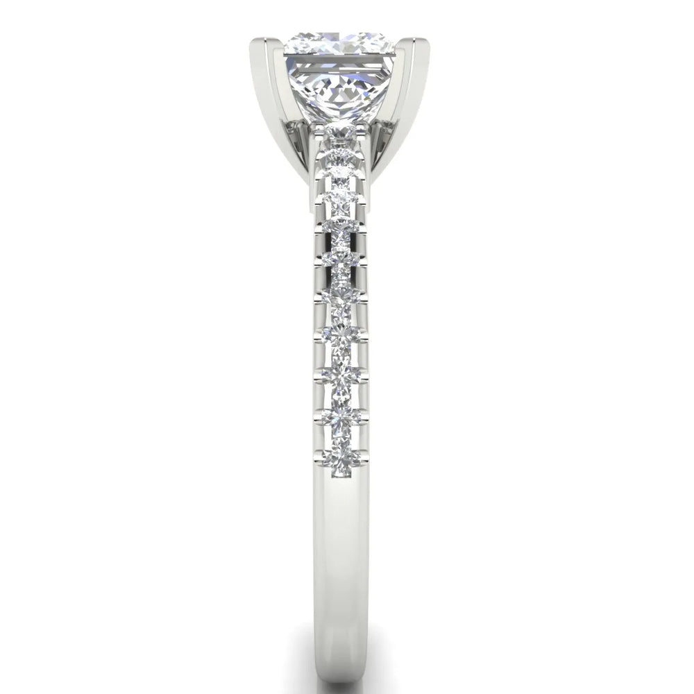 Classic Pavé Accent Solitaire Ring