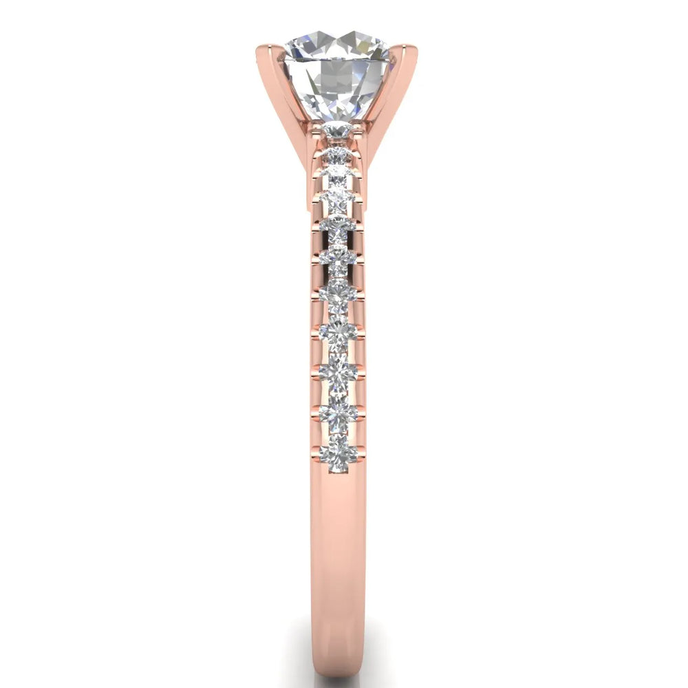 Classic Pavé Accent Solitaire Ring