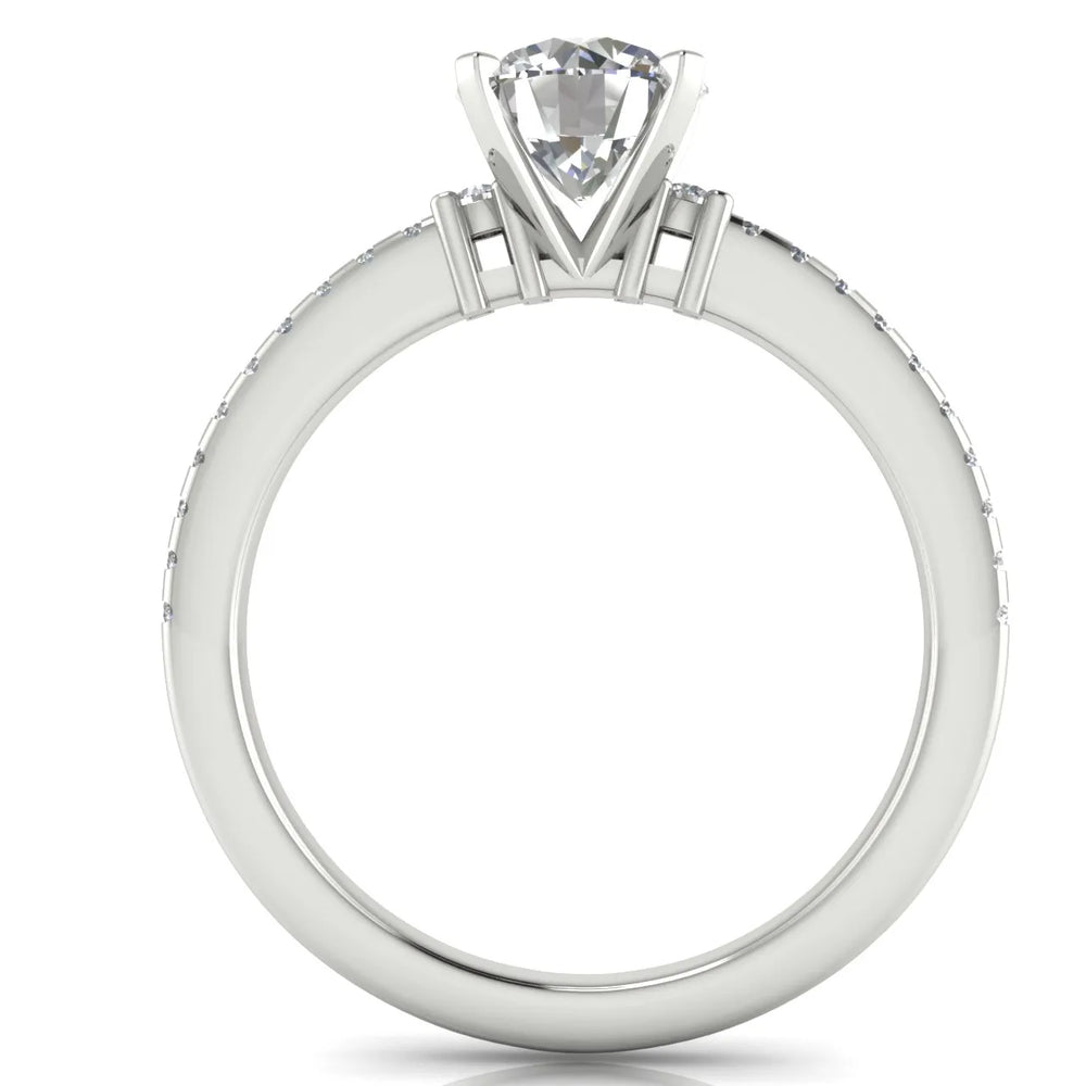 Classic Pavé Accent Solitaire Ring