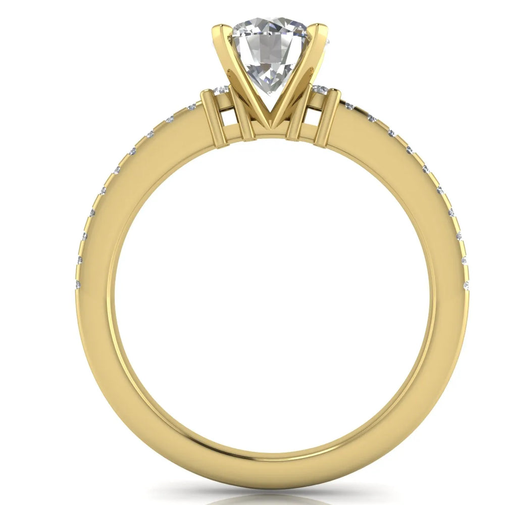 Classic Pavé Accent Solitaire Ring